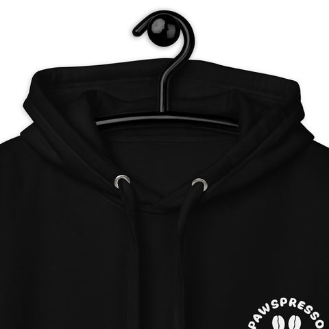 Sudadera con capucha negra unisex con logotipo frontal