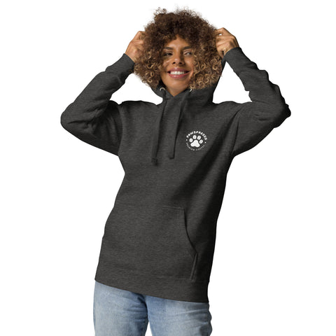 Sudadera con capucha negra unisex con logotipo frontal