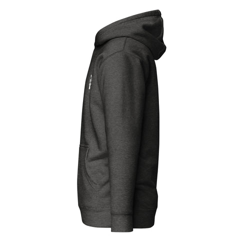 Sudadera con capucha negra unisex con logotipo frontal