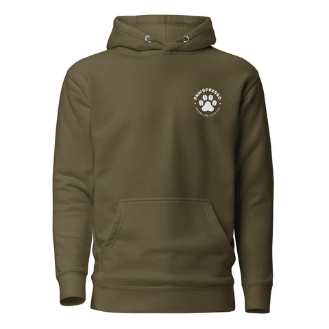 Sudadera con capucha negra unisex con logotipo frontal